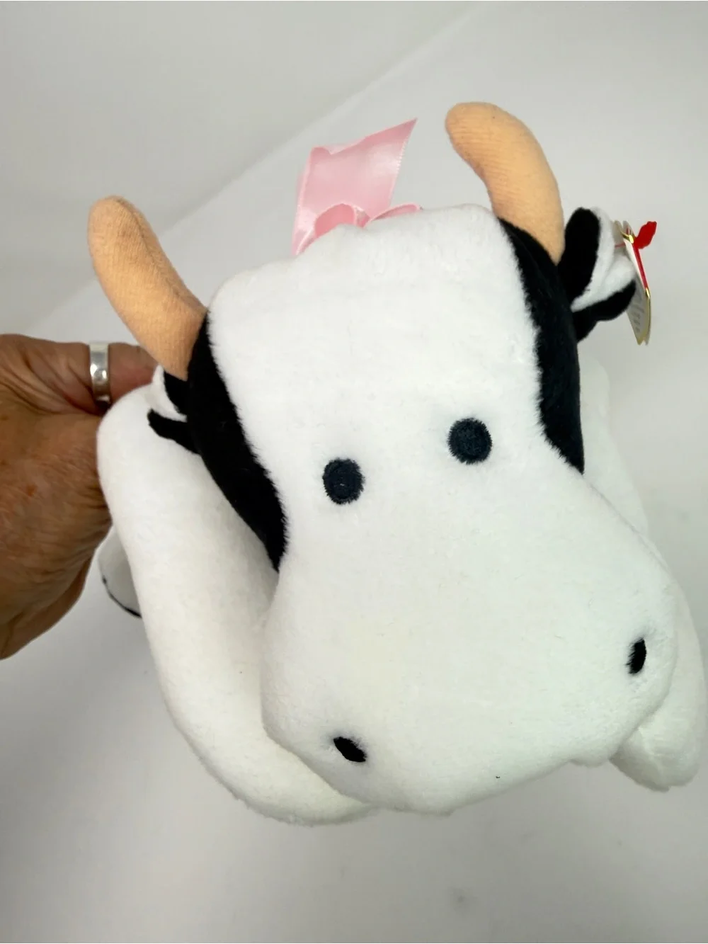 TY Vintage 1994 The Pillow Pals Collection Moo White and Black Cow 14
